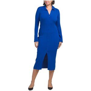 JULIA JORDAN Button Down Ribbed Knit Midi Dress